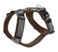 HUNTER Maldon UP Dog Harness, Colour: Brown/Grey, Softly Padded and Comfortable, Highly Reflective Thanks to 3M Scotchlite, Adjustable in 4 Positions, with Padded Handle (from S-M), Size: L