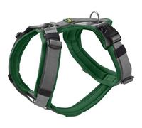 Hunter Maldon UP Dog Harness, Colour: Dark Green/Grey, Soft Padded and Comfortable, Highly Reflective by 3M Scotchlite, Adjustable to 4 Positions, with Padded Handle (from S-M), Size: M-L