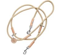 HUNTER Malia Adjustable Dog Lead Beige/Natural Smooth Rope and Robust Leather Adjustable to 3 Positions Lightweight Durable Modern Look Made in Germany Size: 8/200