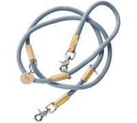 HUNTER Malia Adjustable Dog Lead Colour: Dove Blue/Natural, Smooth Rope and Robust Leather, Adjustable to 3 Positions, Lightweight, Durable, Modern Look, Made in Germany, Size: 10/200