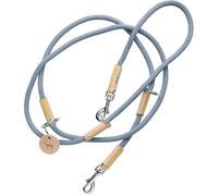 HUNTER Malia Adjustable Dog Lead Colour: Dove Blue/Natural, Smooth Rope and Robust Leather, Adjustable to 3 Positions, Lightweight, Durable, Modern Look, Made in Germany, Size: 8/200