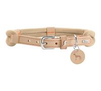 HUNTER Malia Dog Collar Beige/Natural Made of Soft Rope and Robust Leather Lightweight Durable Modern & Elegant Look Fresh Colours Made in Germany Size: 60