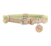 HUNTER Malia Dog Collar, Colour: Mint/Natural, Made of Soft Rope and Robust Leather, Lightweight, Durable, Modern & Elegant Look, Fresh Colours, Made in Germany, Size: 50