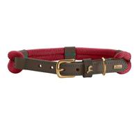 HUNTER Malia Dog Collar, Colour: Wine Red/Dark Brown, Made of Soft Rope and Robust Leather, Lightweight, Durable, Modern & Elegant Look, Fresh Colours, Made in Germany, Size: 50