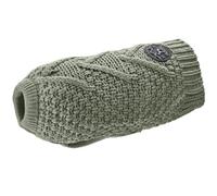 HUNTER Malmö Dog Jumper, Colour: Khaki, Classic Cable Knit Pattern, Warming & Comfortable, Elastic for Optimal Fit, Reflective for More Visibility, Washable at 30°C, Size: 30
