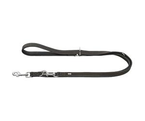 HUNTER Malta Adjustable Dog Lead/Colour: Stone Grey/Made of Strongly Greased Soft Cowhide Leather, Smooth, Durable, Brilliant Colour, Very Handy, Size: 18/200