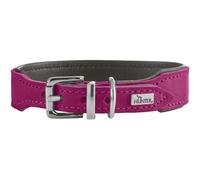 HUNTER Malta Dog Collar Colour: Magenta, Made of Oiled Soft Cowhide Leather, Soft Lined, Durable, Brilliant Colours, Handmade, Made in Germany, Size: