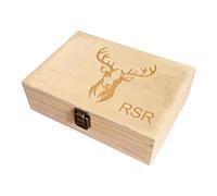 Hunter Memory Box - Vintage Keepsake Storage Container, Rustic with Twenty Individual Slots, Antique Themed Organizer, Ideal for Living Room Shelf Nightstand Decor