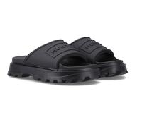 Hunter Moulded Stacked Slider Synthetic Women's Black Slides UK 6
