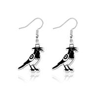 Hunter Movie Merchandise Gift Sussie Bird Earring Crow With Hat Gift Magpie Sussy Bird Lovers Jewelry For Women, S, Stainless Steel, No Gemstone