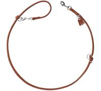 HUNTER Munich Adjustable Dog Lead Round & Soft Cognac Leather Stitched 3-Way Adjustable Extra Soft Luxurious Ecologically Produced Sustainable Made in Germany Size: 6/200