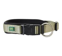 HUNTER NEOPREN VARIO PLUS collar, dog collar, nylon, padded with neoprene, 55/2,5 (L), Olive/Black