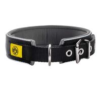 HUNTER Neoprene Reflect BVB Dog Collar Reflective Padded 45 Black/Yellow