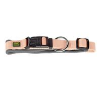 HUNTER Neoprene Vario Plus Dog Collar, Colour: Peach/Grey, Durable Nylon, Soft Neoprene Padding, Fully Adjustable, with Strain Relief, Easy Care, Comfortable, Size: M-L/2.0