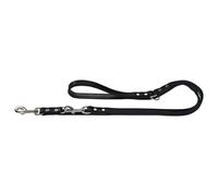 HUNTER Nickel-Plated Split-Leather Basic Training Lead Rope, 13 x 200 cm, Medium, Black/Nappa Black
