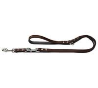 HUNTER Nickel-Plated Split-Leather Basic Training Lead Rope, 13 x 200 cm, Medium, Brown/Nappa Black
