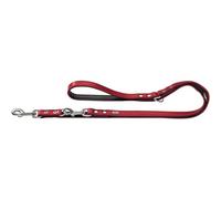 HUNTER Nickel-Plated Split-Leather Basic Training Lead Rope, 18 x 200 cm, Large, Red/Nappa Black