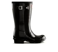 Hunter Original Big Kids Gloss Wellington Boots - Black, Black, Size 4 Older Black