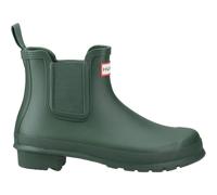 Hunter Original Chelsea Boots Green Rear pull on loop, logo face