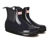Hunter Original Chelsea Gloss Rubber Womens Navy Wellington Boots - Size UK 6