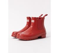 Hunter Original Chelsea Gloss Rubber Women's Slip On Boots - Military Red - Size:UK 7