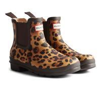 Hunter Womens Original Chelsea Leopard Boot - Leopard Print/Chocolate Brown