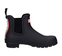 Hunter Original Chelsea Tri Colour Logo Backstrap Rubber Women's Ankle Boots - Black - Size:UK 5