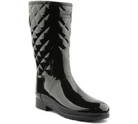 Refined Gloss Rubber Quilt Women's Short Wellington Boots