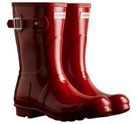 Hunter Original Short Gloss Rubber Women's Military Red Wellington Boots UK 8