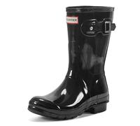 Hunter Womens Original Short Gloss Ladies Wellingtons - Black Rubber - Size UK 7