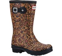 Hunter Original Short Leopard Print Rubber Women's Rich Tan/Saddle/Black Wellington Boots UK 7