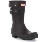 Hunter Original Short Multi Buckle Rubber Womens Boots Black UK 3 - 8