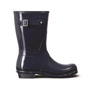 Hunter Original Short Wellington Navy Natural rubber with gloss finish upper,