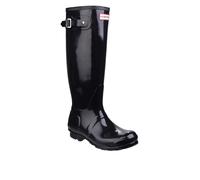 (UK 8) Hunter Wellies Original Gloss Tall Women Black Rubber Boots