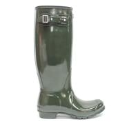 Hunter Original Tall Gloss Rubber Women's Wellingtons Boots - Dark Olive - Size:UK 6