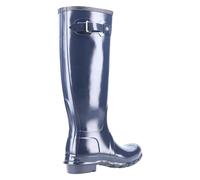 Hunter Original Tall Gloss Wellington Boots Navy Waterproof, Textile lining