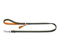 Hunter Portofino Dog Lead Made of Premium Leather, Soft and Supple, with Padded Hand Strap, Handmade, Made in Germany, Colour: Olive/Orange, Size: 20/110
