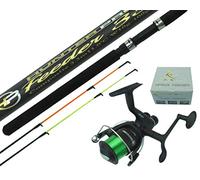 Hunter Pro 11 ft Composite Feeder Fishing Rod & HP50R Rear Drag Reel Set: 3-Piece Matching Quiver Combo with Twin Hi-Viz Tips
