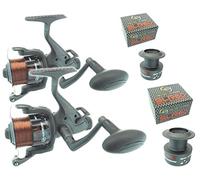 Hunter Pro 2 X Carp Pike Bait Free Runner Reel Freespool Hunter Pro Carp Pike Reel + Line & Spare Spool