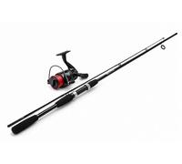 Hunter Pro 7ft Composite Spinning Rod & Revolver 30 Reel Combo - 2pc Lure Fishing Kit Pre-Spooled with 20lb Braid - For Pike, Perch, Bass & Mackerel