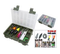 Hunter Pro All-in-One Sea Fishing Tackle Set & Roddarch Twin Tray Box (TWINSEASET) - 30-compartment ABS tackle box + pre-tied rigs
