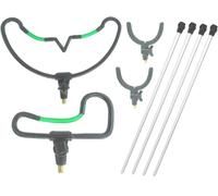 Hunter Pro Bank Stick & Rod Rest Set. 4 X 60cm Bank Stick, 1 X Adjustable V Rest, 1 X Adjustable Feeder Rest & 2 X Adjustable U Rest