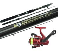 Hunter Pro Carbon Telescopic Spinning Kit: 8 ft Compact Travel Rod & SY200 Reel Combo
