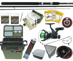 Hunter Pro Complete Beginners Coarse Fishing Kit - 10ft Carbon Match Rod & HP40R Reel with 6lb Line - Includes Roddarch Seat Box, Tackle Box, Landing Net, Keep Net, Floats, Hooks & Weights