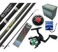 HUNTER PRO COMPLETE STARTER BEGINNER FISHING KIT SET & 10' ROD REEL LINE FLOATS HOOKS SHOT