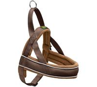 Hunter Racing Norwegian harness for dogs, nylon, reflective, coat-friendly, Brown, S