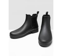 Hunter Refined Chelsea Logo Slim Fit Womens Boots - Black Rubber - Size UK 8