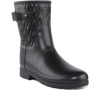 HUNTER Refined Short Vertical Quilt Boot, Black, 5 UK