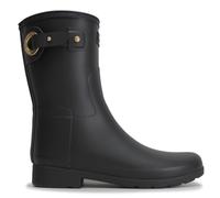 Hunter Refined Women's Short Boot With Eyelet And Buckle (Black, Size 4)