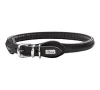 HUNTER Round and Soft Nickel-Plated Collar, 35/8, 28 x 32 cm, X-Small, Nappa Black